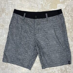 LOST Enterprises Hybrid Shorts Mens 34 Gray Heather Chino 10" Swim Stretch Y2K